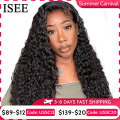 ISEE Wear Go Wig Brazilian Deep Wave Pre Bleached Knots 13x4 Lace Wigs 6x4 HD Glueless Pre Plucked Human Wigs Ready To Go