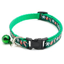 Nylon Pet Collar with Bell and Christmas Neck Strap  ourlum.com Green3 Adjustable 19-32cm 