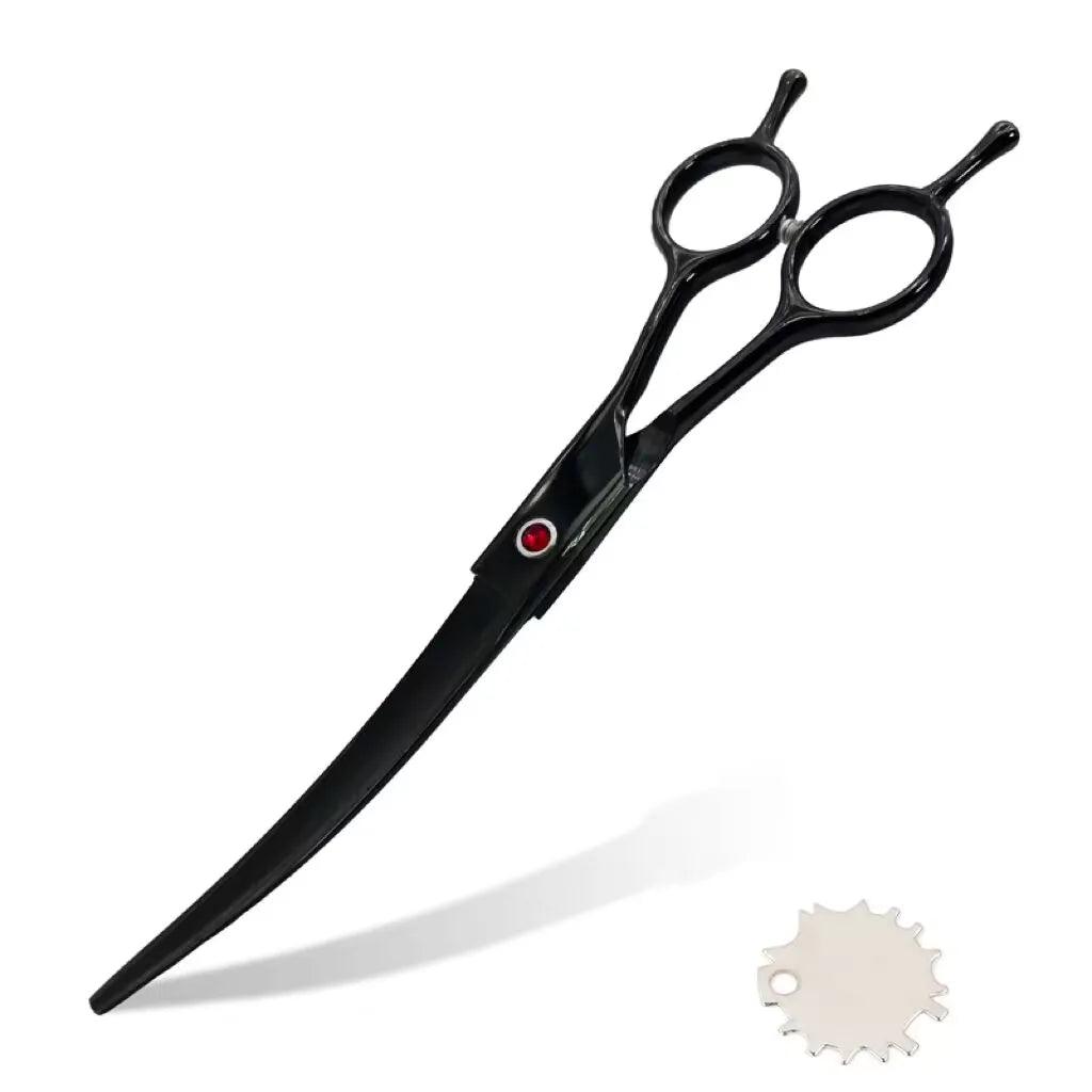 Curved Pet Grooming Scissors: Professional Stainless Steel Dog Grooming Shears  ourlum.com plum  