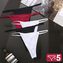 Seductive 5-Piece Cotton Blend G-String Panties Set for Women  ourlum Set4 M Set