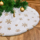 Elegant Faux Fur Christmas Tree Skirt with Sequins