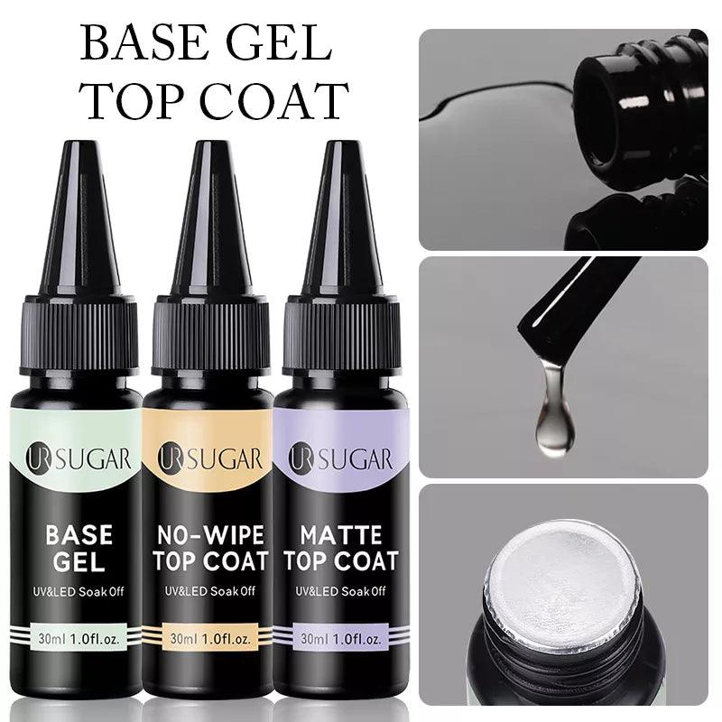 Professional Gel Polish Kit: Salon-Quality Matte Finish & No Wipe Top Coat