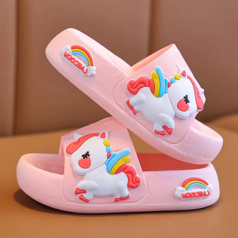 Cartoon Unicorn Kids Slippers: Enchanting Antislip Home Shoes  ourlum.com   