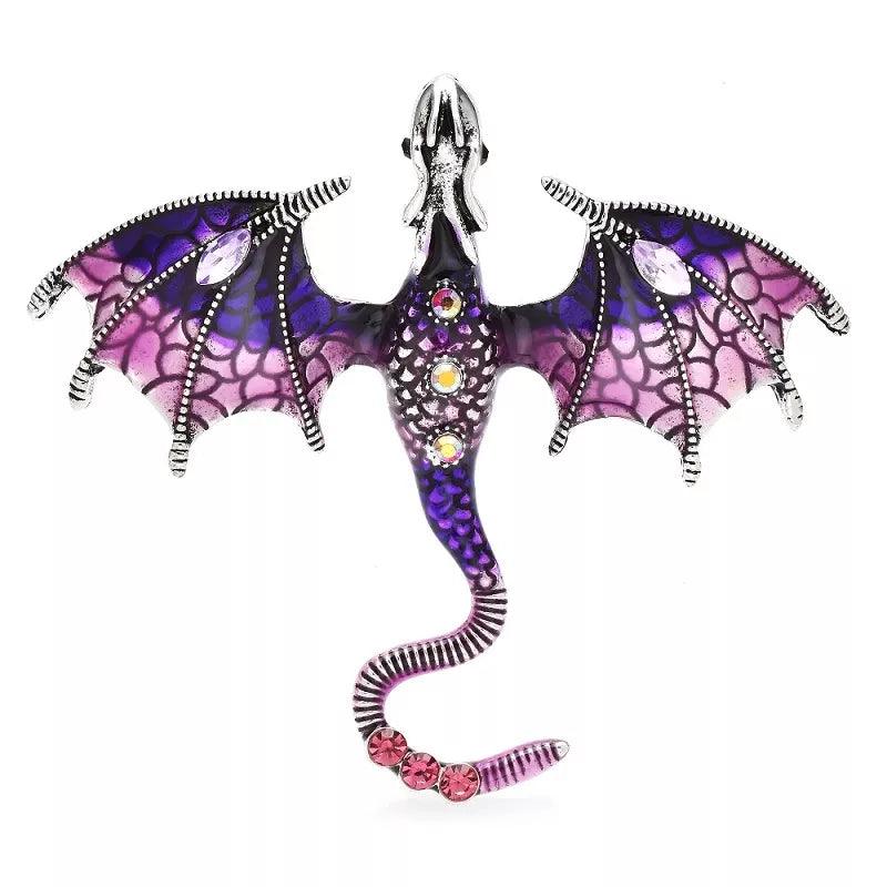 Enamel Dragon Brooch: Mythical Elegance & Sparkling Style for Women Men  ourlum.com purple  