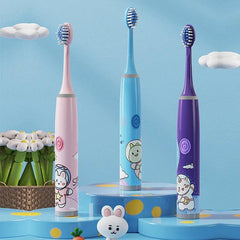 Fun Cartoon Kids Electric Toothbrush Set: Vibrant Oral Care Solution - Engaging Dental Companion
