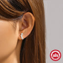 CANNER 1PC Ins Simple Flat Head Stud Earring Women 925 Silver