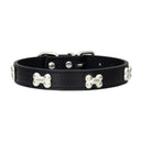 Bone Leather Dog Collars for Small Large Dogs: Stylish, Durable, Customizable  ourlum.com black XS 