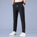 Ice Silk Men's Pants 2023 Summer New Black Gray Casual Wear