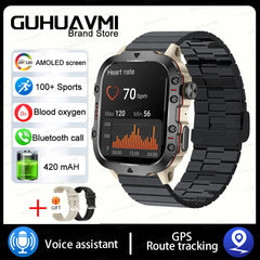 2024 Military-Grade Waterproof Smart Watch for Men with Heart Rate Monitor and Bluetooth Calling