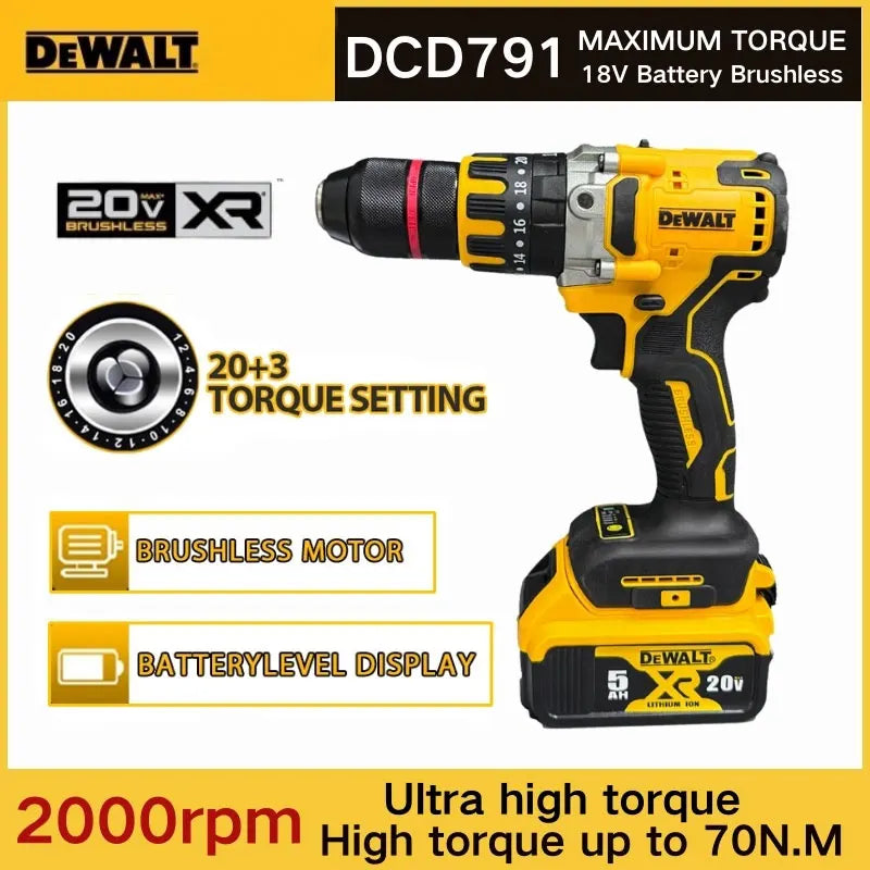 Dewalt DCD791 Cordless Brushless Drill: Versatile 13MM Impact Tool with Rechargeable Battery

High-ranking SEO short web: "Dewalt Brushless Drill: Powerful 20V Cordless Tool for DIY & Professionals!"