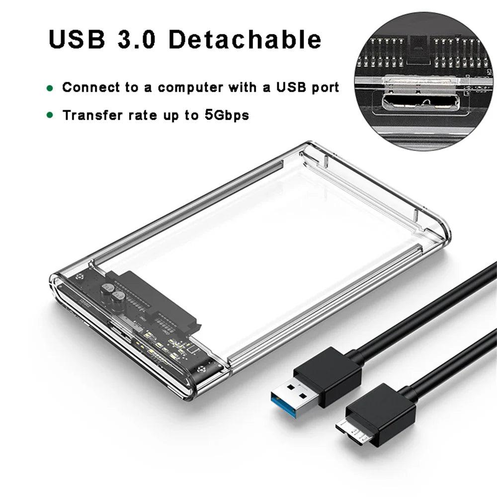 USB 3.0 HDD Enclosure: High-Speed SATA SSD Case Compact Design  ourlum.com   