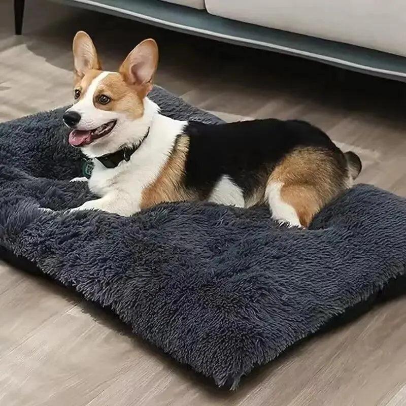 Plush Anti-Anxiety Dog Bed: Cozy Mat for Large Dogs  ourlum.com   