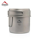 Ultralight Titanium Camping Pot 1100ML with Folding Handles