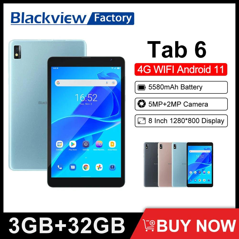 Blackview Tab 6 3GB 32GB Tablet 8 Inch 1280*800 Display Android 11 Tablets PC 4G WIFI LTE Phone Call  Kindle Ebook  ourlum.com   