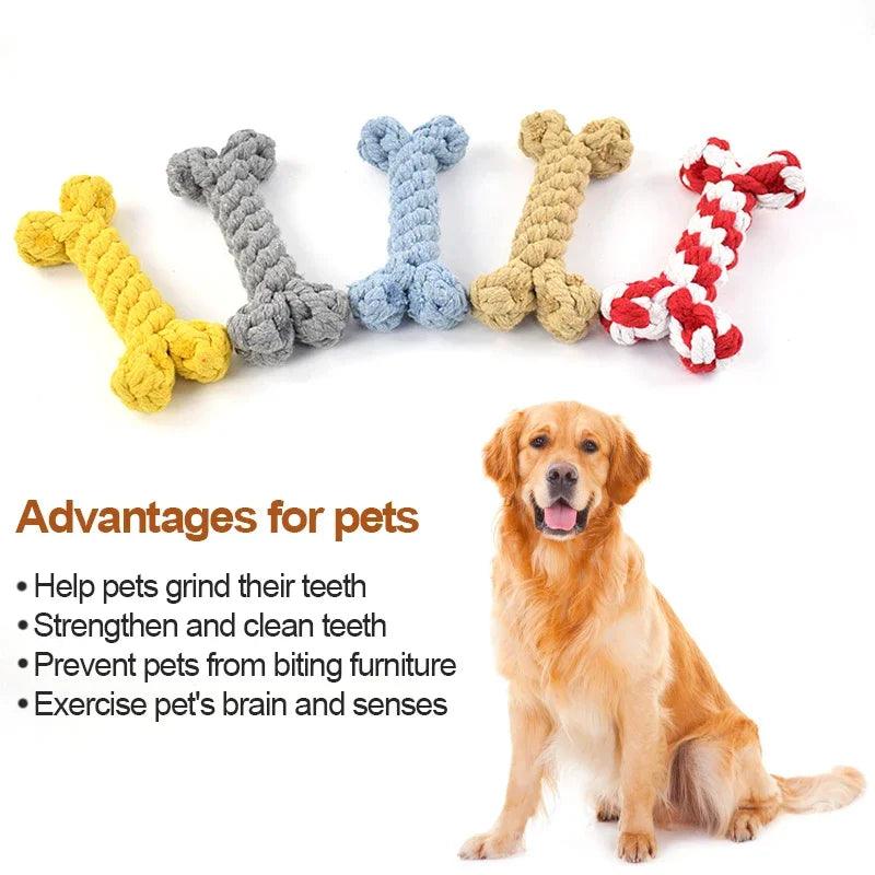 Cotton Bone Chew Toy for Small and Large Dogs: Dental Care, Safe Play  ourlum.com   