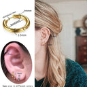 Simple Stainless Steel Hoop Earrings for Cartilage Piercings