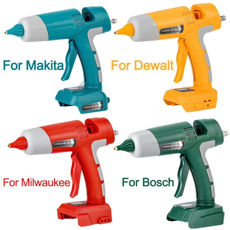 Cordless Hot Melt Glue Gun for Makita, Dewalt, Milwaukee, Bosch - Digital Display, 11mm Sticks