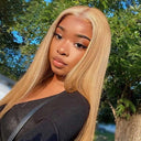 27 Inch Honey Blonde HD Lace Front Wig 180 Density Straight Hair