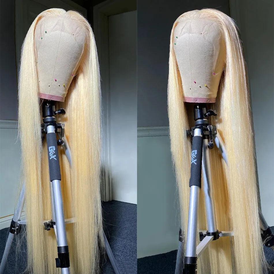 Luxurious 613 Blonde Lace Front Human Hair Wig with HD Transparent Lace - Versatile Styling and Premium Quality  ourlum.com   
