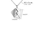 517F Valentine's Day Love you Secret  Message Pendant Necklace Stainless Steel Can Open Photo Frame Envelope Necklace