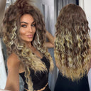 Blonde Ombre Voluminous Curls Wig Stylish Hairpiece for Women