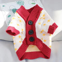 Chic Striped Winter Pet Sweater: Stylish & Cozy Knitted Cardigan for Dogs & Cats  ourlum.com Red 1 XS 