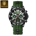 POEDAGAR Chronograph Watch Military Quartz Timepiece for Men