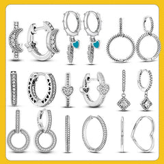 Zircon Heart Sterling Silver Earrings: Elegant Women's Jewelry