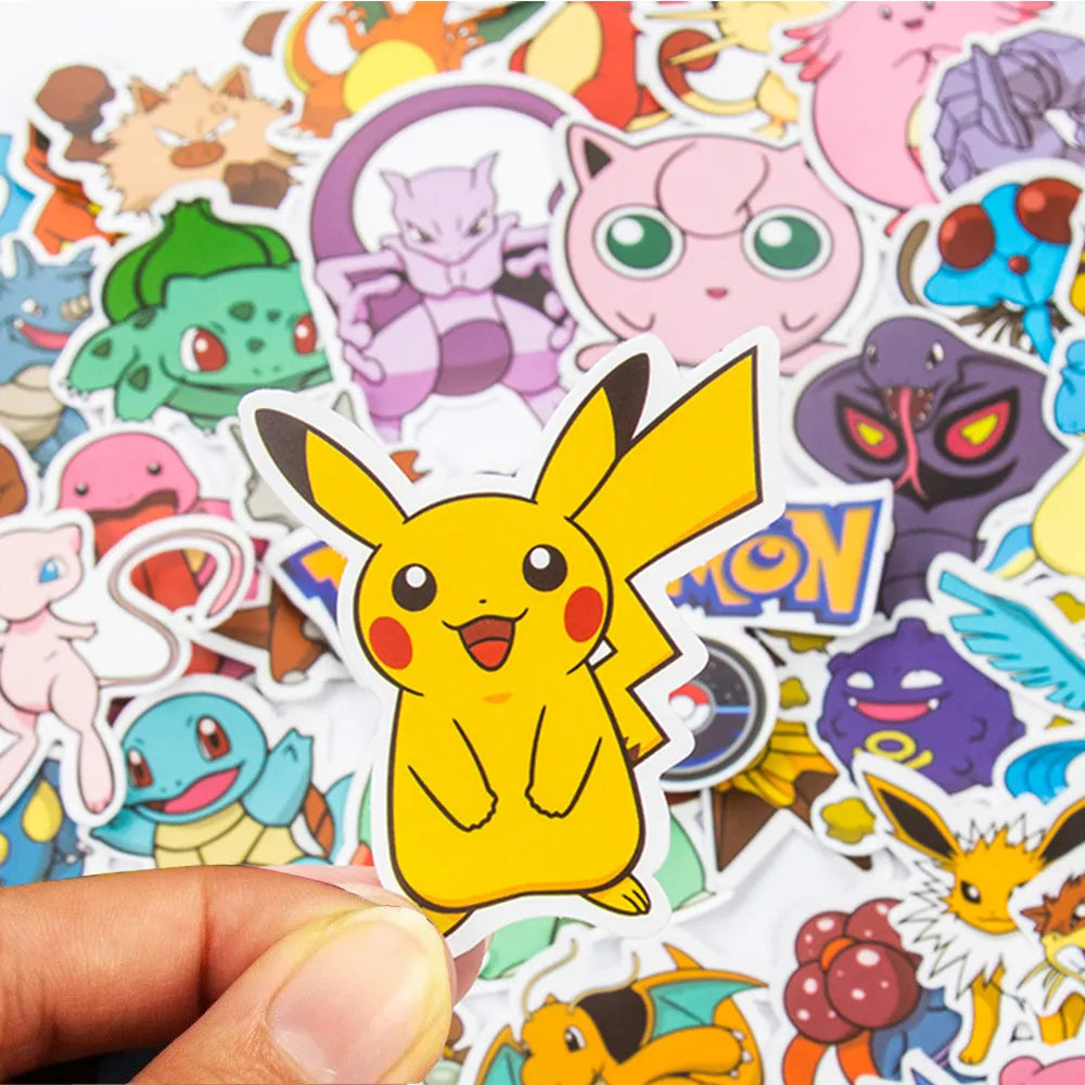Pokemon Pikachu Waterproof Stickers: Cute Designs for Kids & Fans  ourlum.com 50pcs  