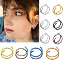 1PC 316L Stainless Steel Double Spiral Nose Hoop Ring