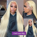 38 Inch 613 Blonde HD Lace Frontal Wig Brazilian Remy Hair