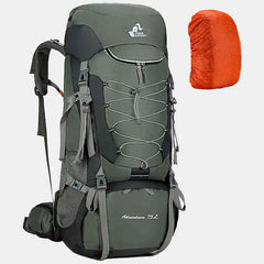 75L Waterproof Camping Backpack with Rain Cover for Hiking, Climbing, and Mountaineering