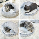 Winter Plush Cat Bed: Cozy Cushion House for Small Dogs