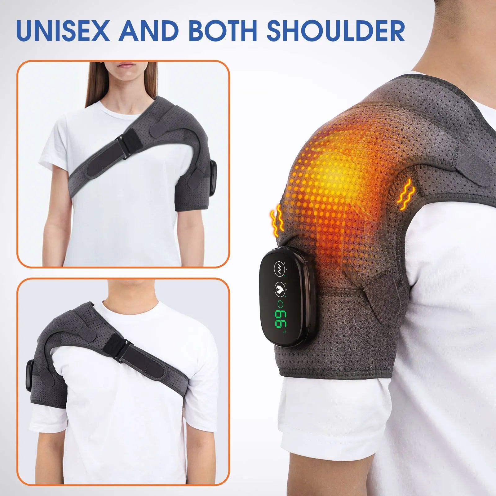 Electric Heating Shoulder Massager Vibration Massage Shoulder Brace Support Belt Elbow Neck Knee Massager Warm Heating Pad