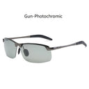 Men Photochromic Polarized Sunglasses Change Color UV400 Eyewear