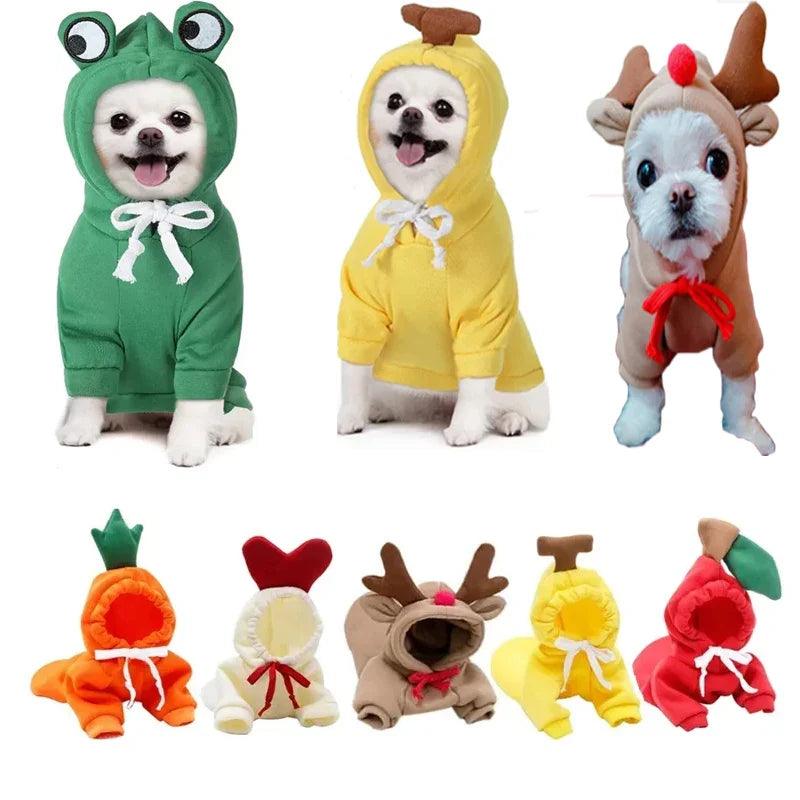 Cute Fruit Dog Hoodies: Warm Fleece Clothing for Small Dogs  ourlum.com   