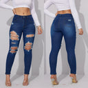 2024 Summer New Women's Ripped Jeans High Stretch Slim Pants