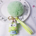 Cute Animal Keychains with Fluffy Fur Ball Bag Pendant