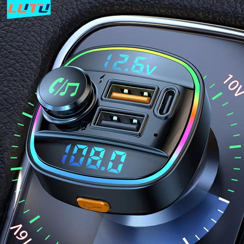 Wireless Car Bluetooth FM Transmitter with USB Quick Charge Adapter  ourlum.com   