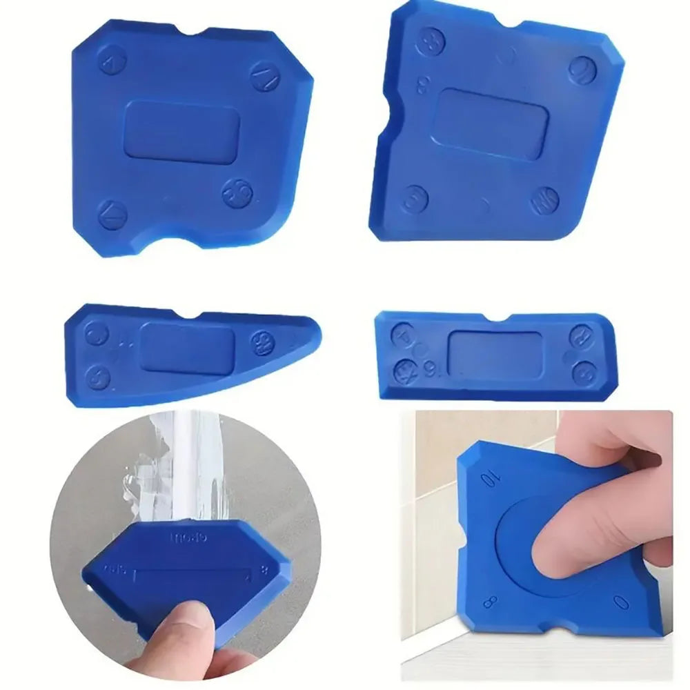 4Pcs Silicone Glass Cement Scraper Sealant Grout Remover Tool Set