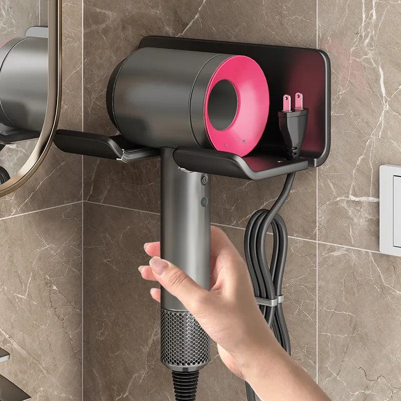 Hair Dryer Stand Wall Mount Organizer for Bathroom - Easy Install & Keep Tidy  ourlum.com   