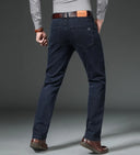 Autumn Winter Brand New High Waist Jeans Navy Blue Slim Fit