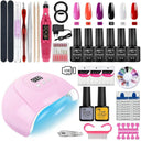 Glamorous Nail Art Kit with UV LED Lamp and Tools Set