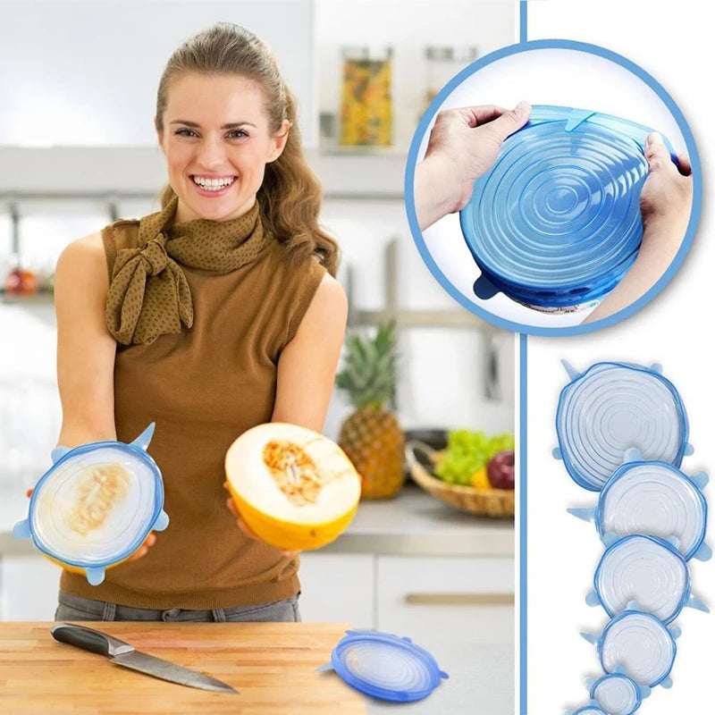 Universal Silicone Stretch Lids Set - 12 Pcs Food Bowl Covers for Kitchen Storage