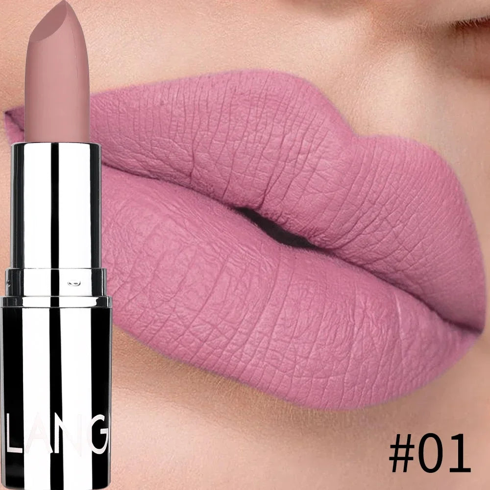 8 Colors Matte Bullet Lipstick Waterproof Long-Lasting Velvet Lipstick Easy To Wear 2019 Nude batom Nutritious Makeup  ourlum.com 01  