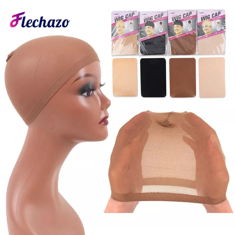 Fashionable Beige and Black Stocking Wig Cap Set for Long Hair Wigs  ourlum.com   