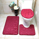 Soft Bathroom Mat Set: Absorbent Anti-Slip Shower Rugs