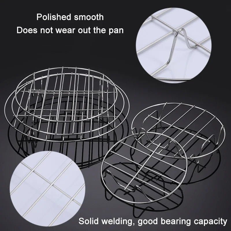 Stainless Steel Multi-Size Steamer Rack for Cooking, Baking, and Airfryer Accessories