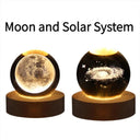 Valentines Day Gift  Galaxy Crystal Ball lamp 3D planet moon lamp USB LED night light  ourlum.com 2IN1-B  