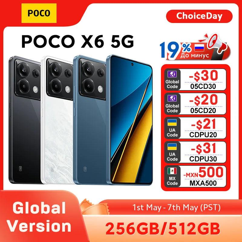 POCO X6 5G Smartphone | Snapdragon 7s Gen 2, 120Hz AMOLED, 64MP OIS Camera, 67W Fast Charging, Dual SIM, NFC